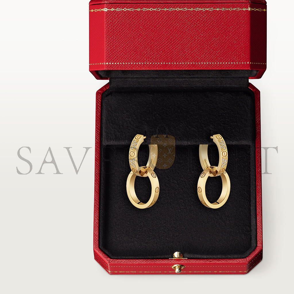 Ca*t*er love yellow gold earrings, transformable, semi-paved n8515241
